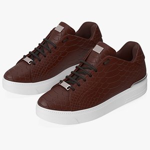 3D model Sneakers Python Leather Brown
