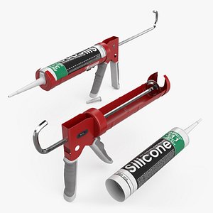 Newborn 930 GTD Gun with Installed NuFlex 311 Silicone Caulk 3D model