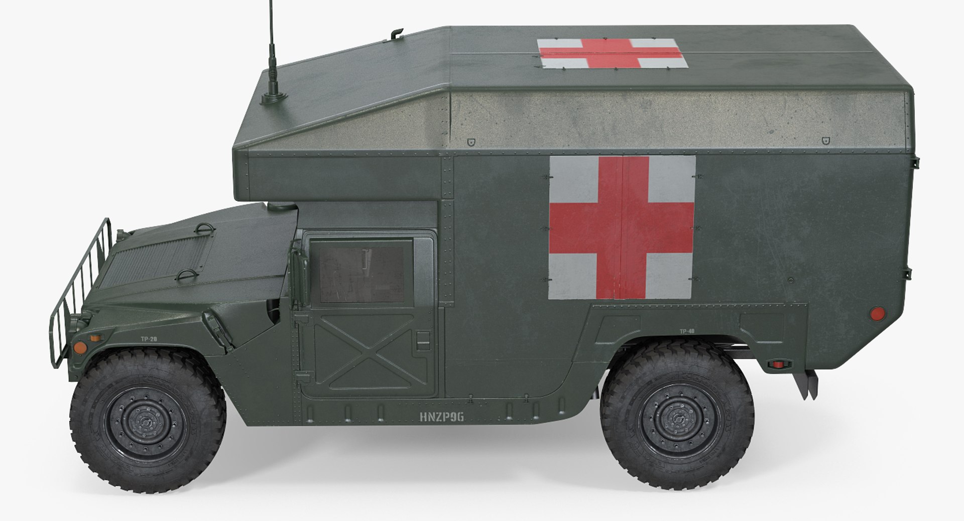 3d maxi ambulance military car model