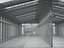 Modelo 3D do interior de um grande armazém industrial