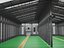 Modelo 3D do interior de um grande armazém industrial