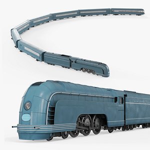 3D New York Central Mercury Train Rigged