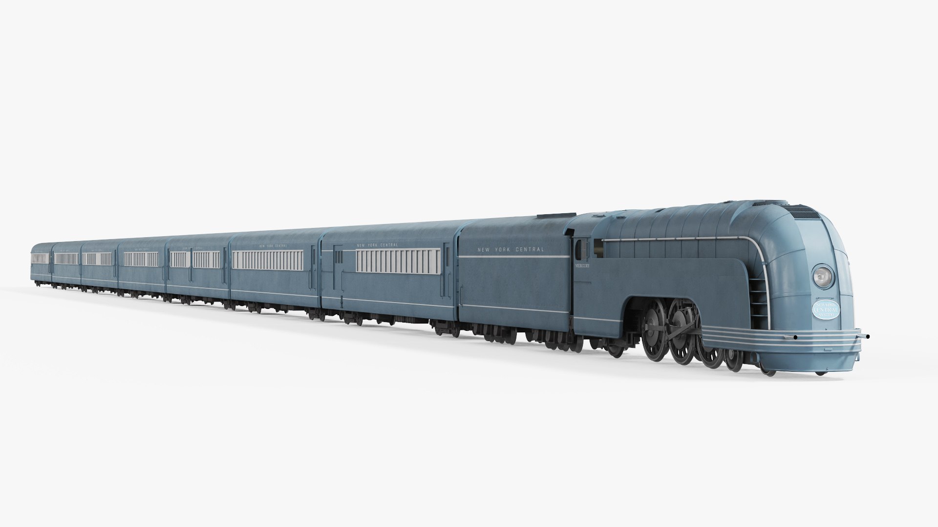 New York Central Mercury Train Rigged 3D model preview