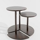 Side Table 04 Modern Nested Round Side Tables - Minimalist Wooden Nesting Trio
