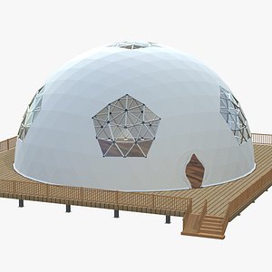 Geodesic Dome On Platform 3D