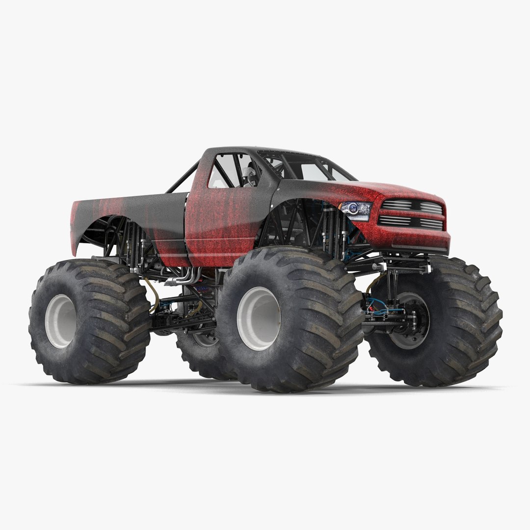 Monster Truck Generic 2 Rigged 3D model preview