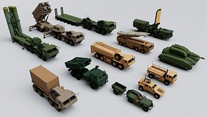 10 Military Vehicles Pack Collection - Game Ready 3D model