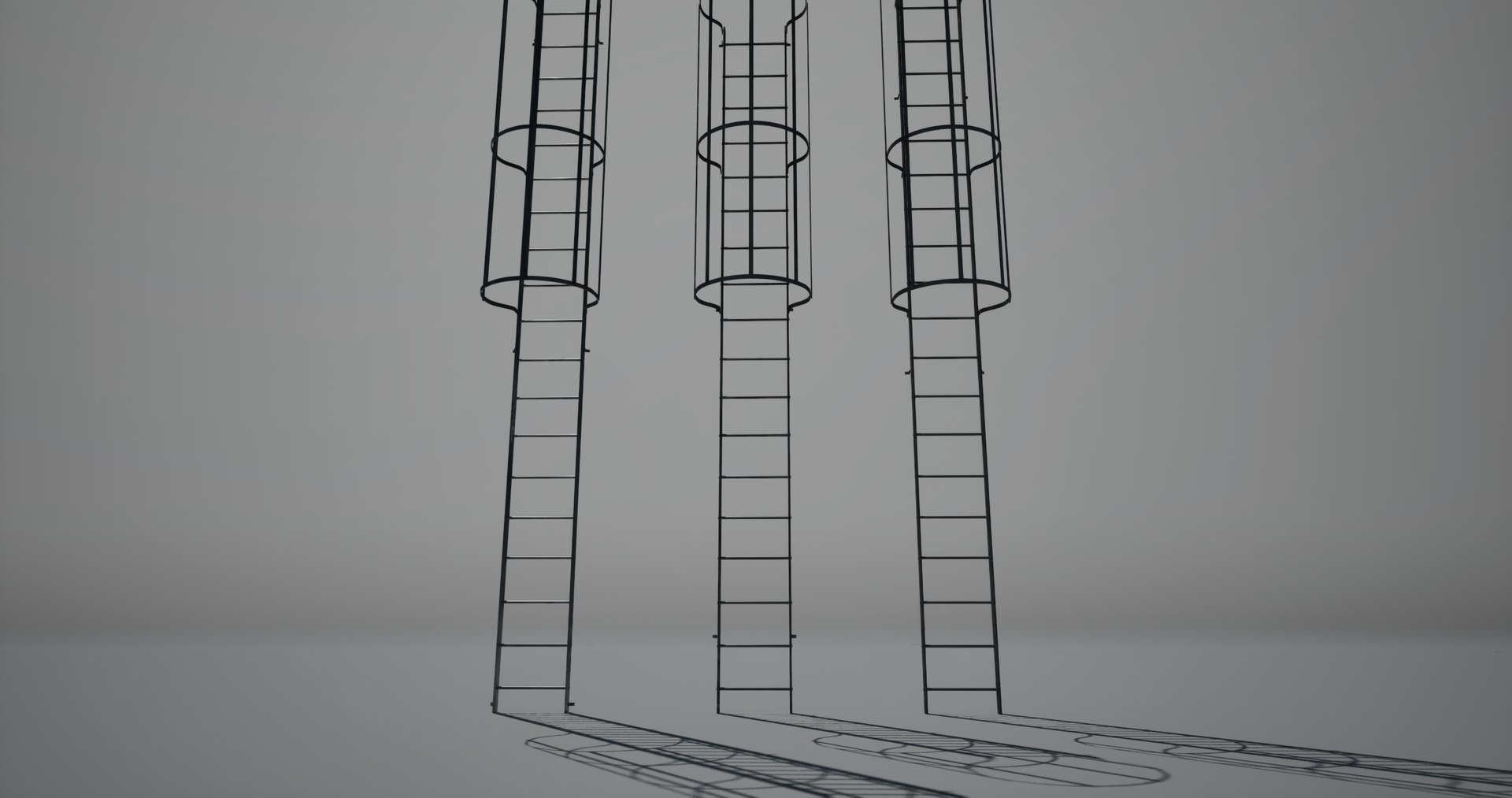 3D Three Tunnel Safety Ladders Model - TurboSquid 2371291