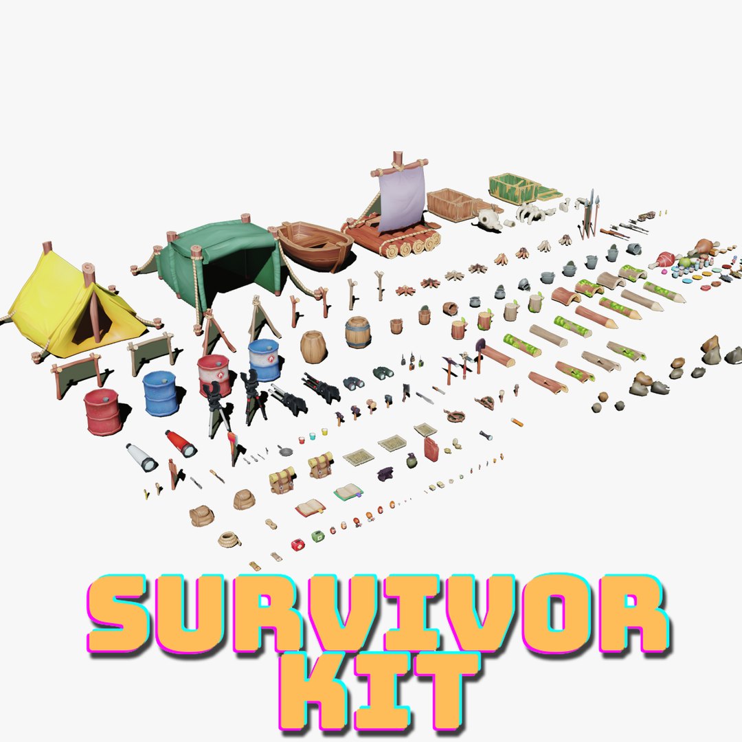 3D 142 Low-Poly Survival Items Pack - Game Ready Assets https://p.turbosquid.com/ts-thumb/r5/SI8Qcg/GD/searchv2/png/1733622734/1920x1080/fit_q87/2e224acd2a37ce7822324b337b6fbac832a4fe6b/searchv2.jpg