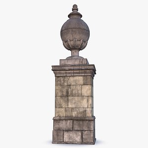 3D Stone Pillar 0002 model