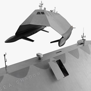 3D Sea Shadow IX-529 Radar-Invisible Vessel Rigged model
