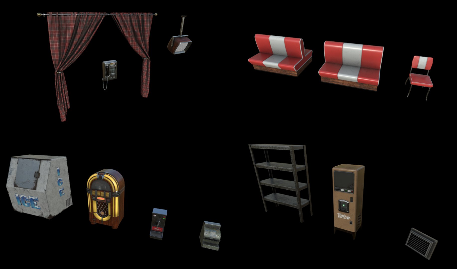Modular Diner Pack Model - TurboSquid 2117017