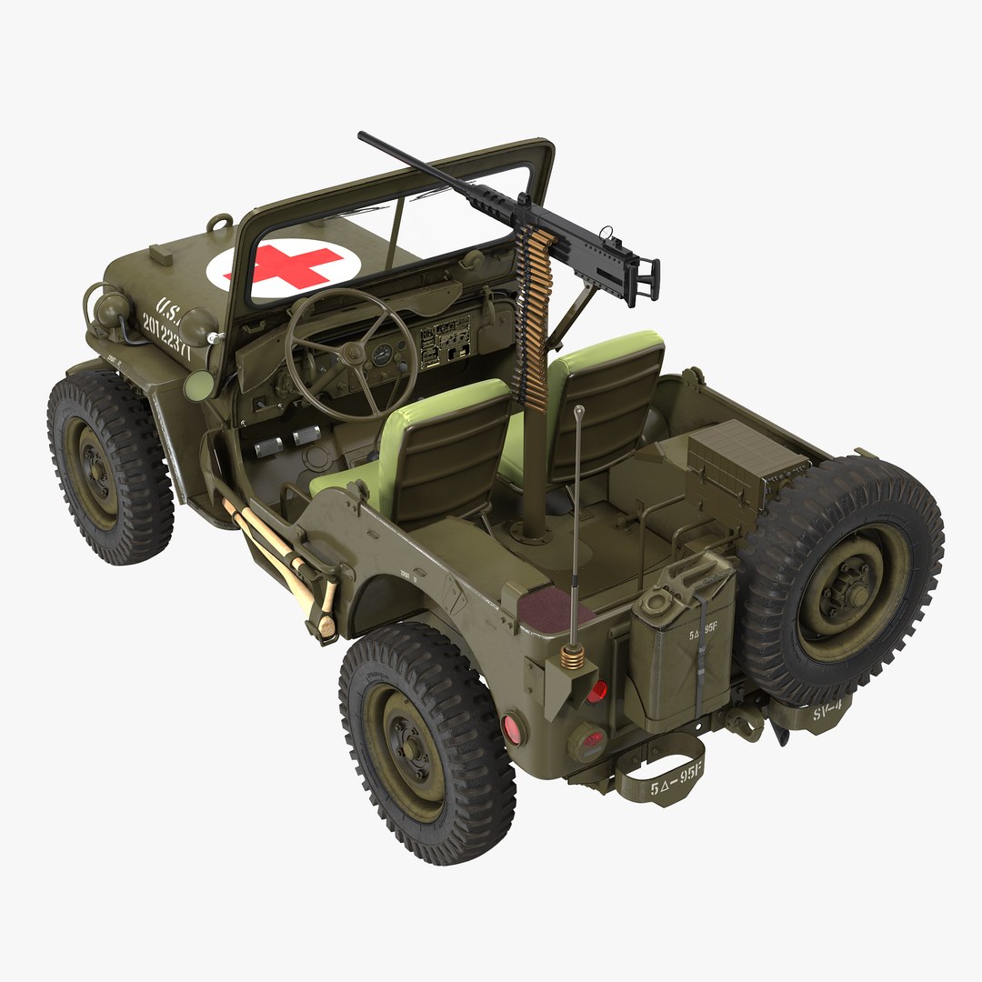 US Army Jeep Willys MB Ambulance 3D Model