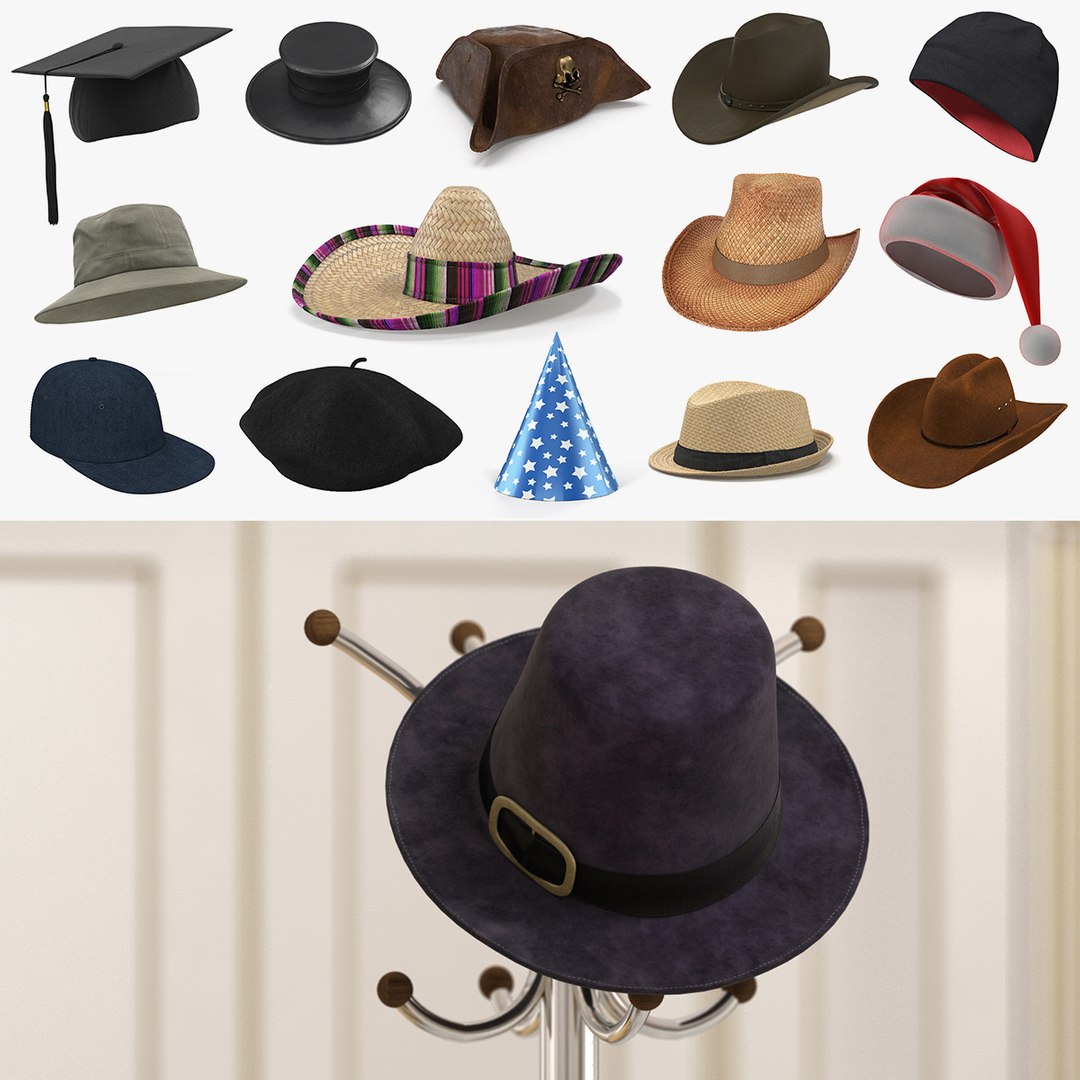 Hats 3D Models Collection 2 3D model preview