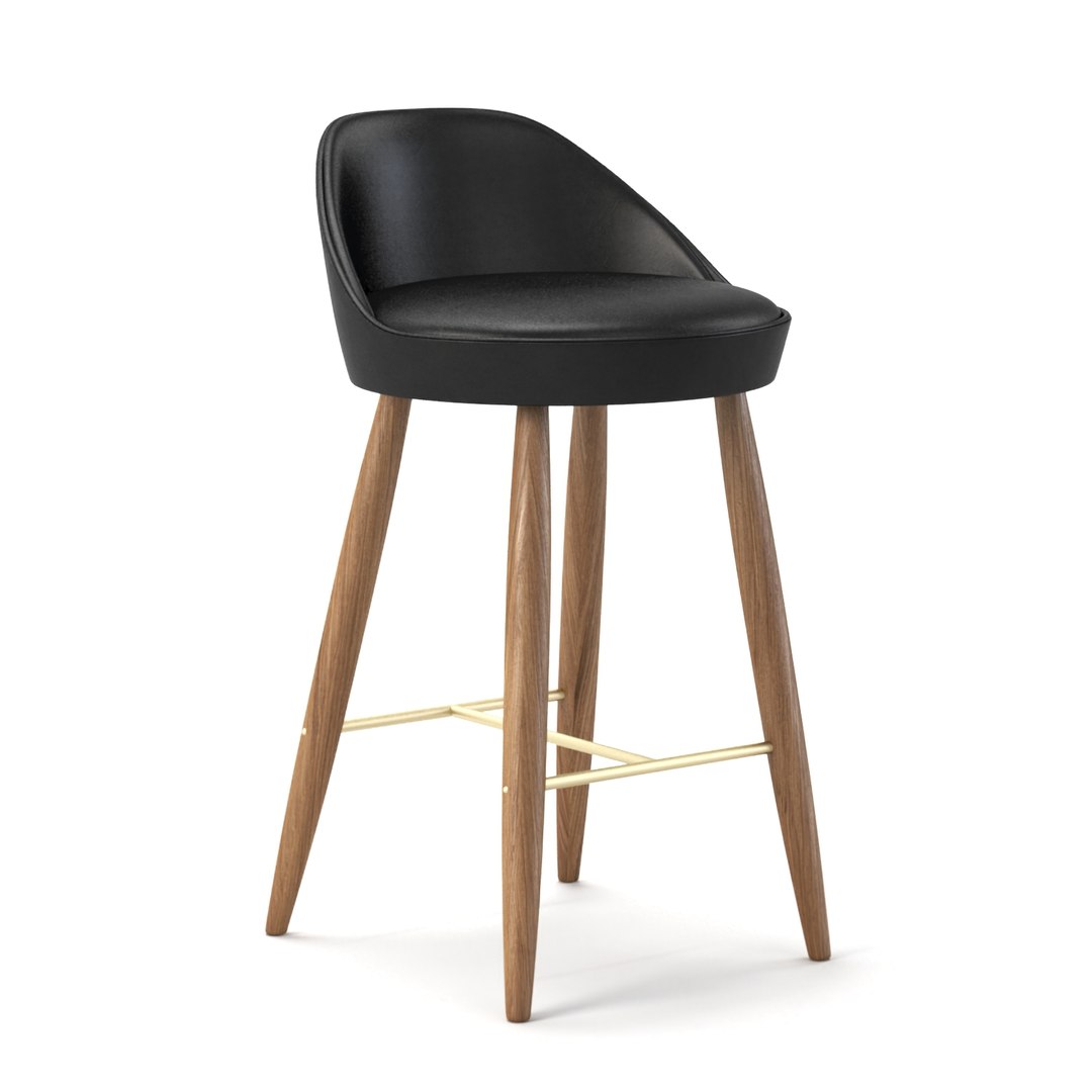 3D Low Backed Bar Stool Model - TurboSquid 1951539