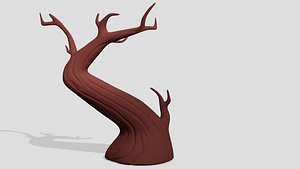 3D Old empty brown tree model