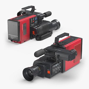 VHS Retro Camcorder with Microphone Red