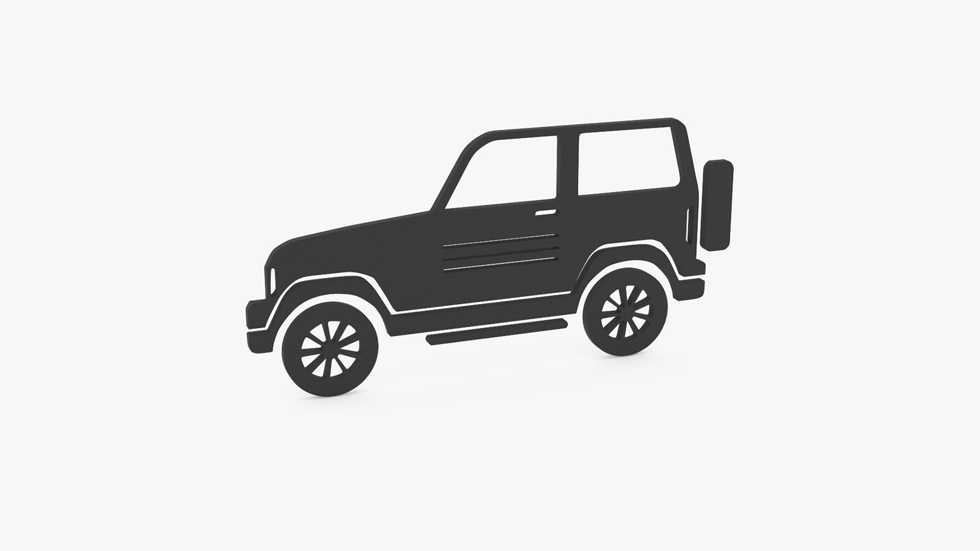 Car 4WD Silhouette 3D model preview