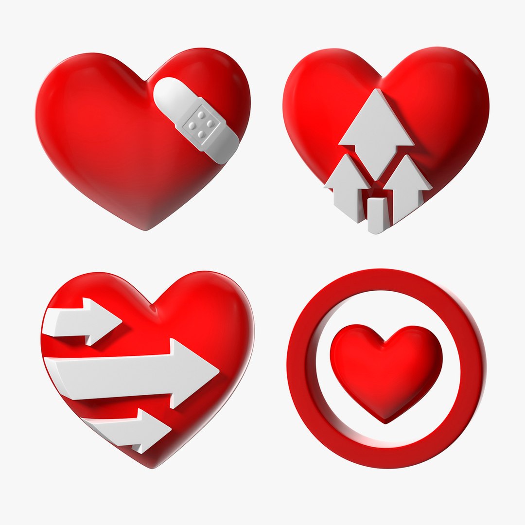 Heart Emojis Collection 2 3D model preview