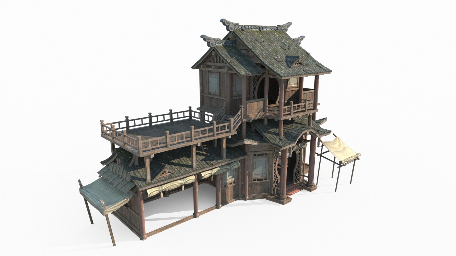 3D Asian Ancient Architecture Store - TurboSquid 2056433