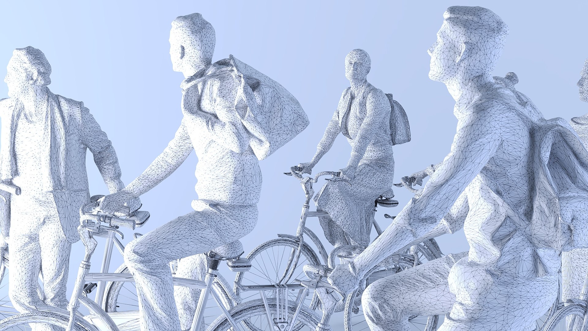 3D People On Bicycles Model - TurboSquid 2383587