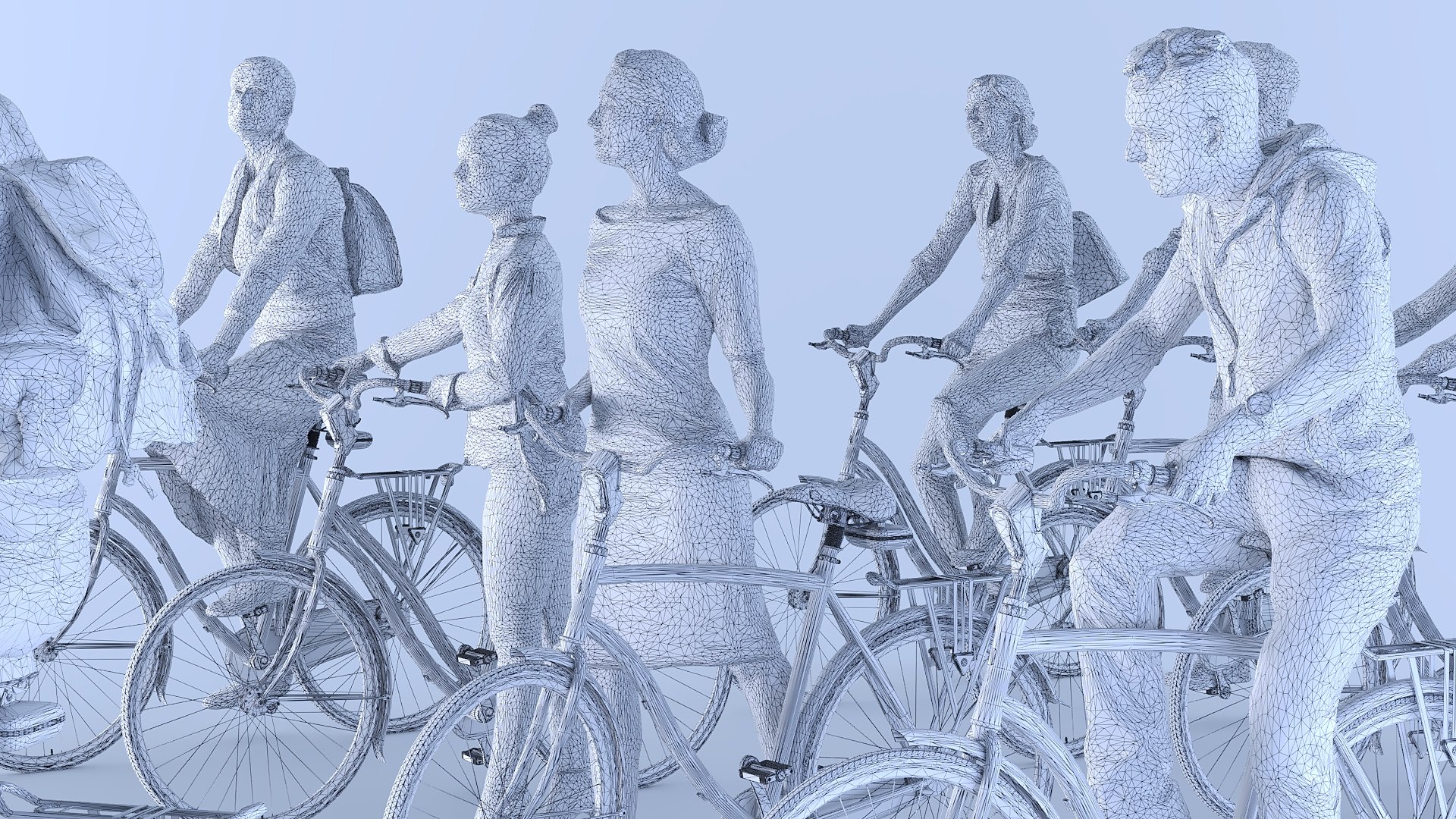 3D People On Bicycles Model - TurboSquid 2383587