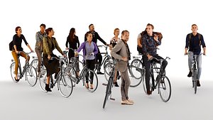 3D People on bicycles model
