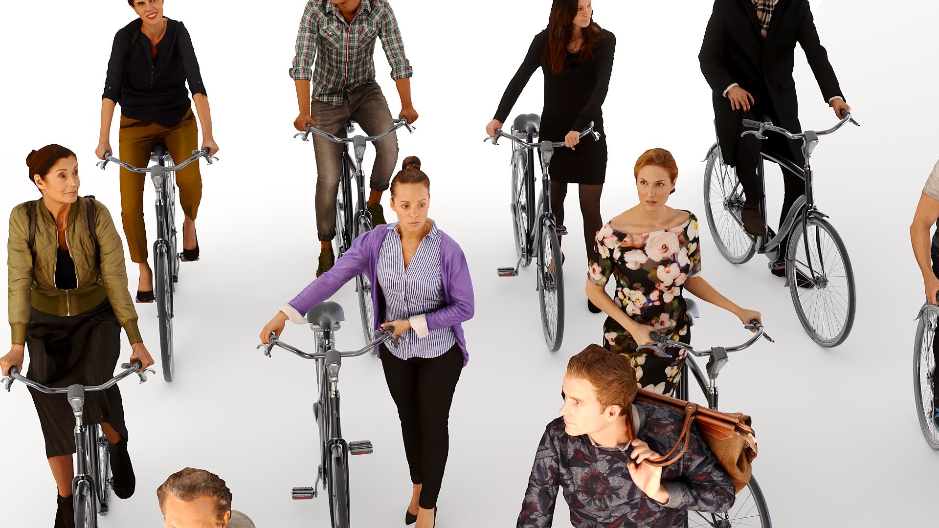 3D People On Bicycles Model - TurboSquid 2383587