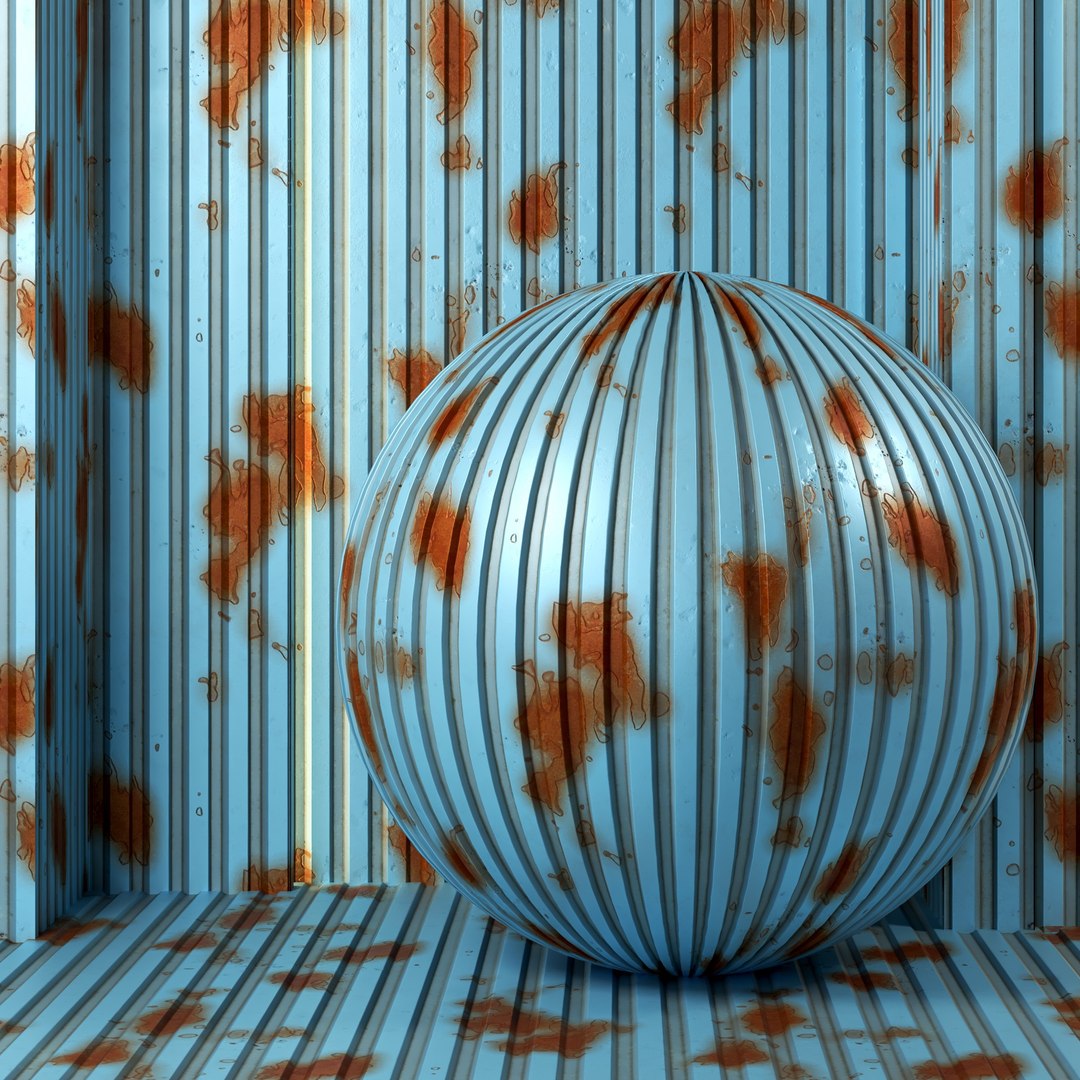 3D Rusty Corrugated Metal Sheet - 4K Seamless PBR Vol 2 - TurboSquid ...