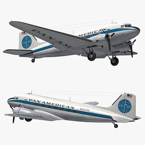 3D model DC3 Pan American World Airways