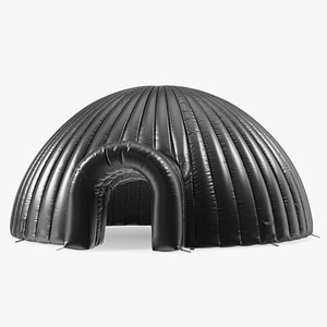 Portable Inflatable Igloo Tent Open Black 3D model