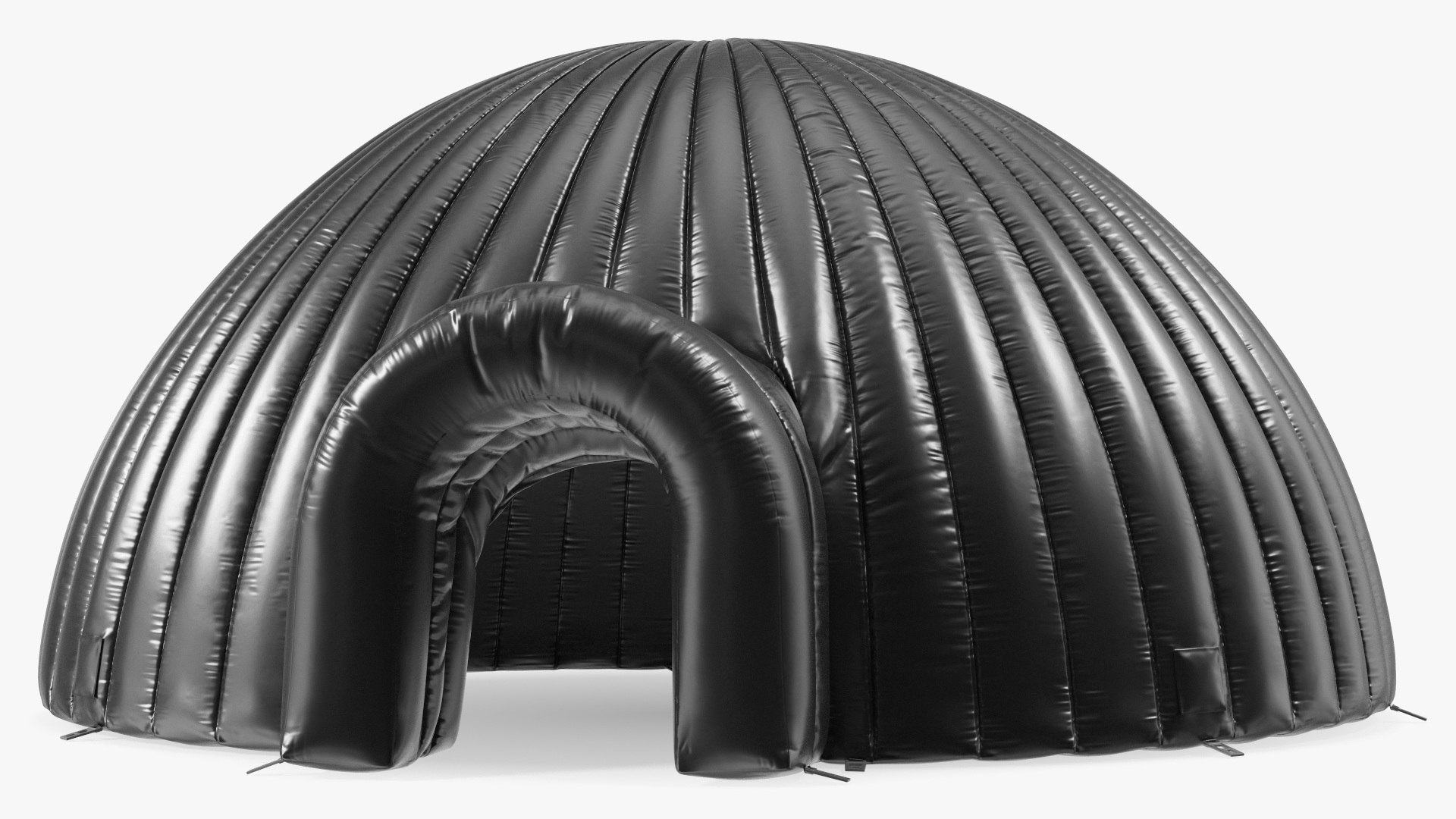 Portable Inflatable Igloo Tent Open Black 3D model preview
