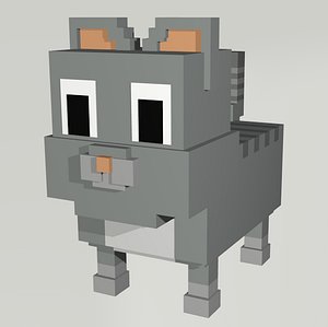cat voxel 3D model
