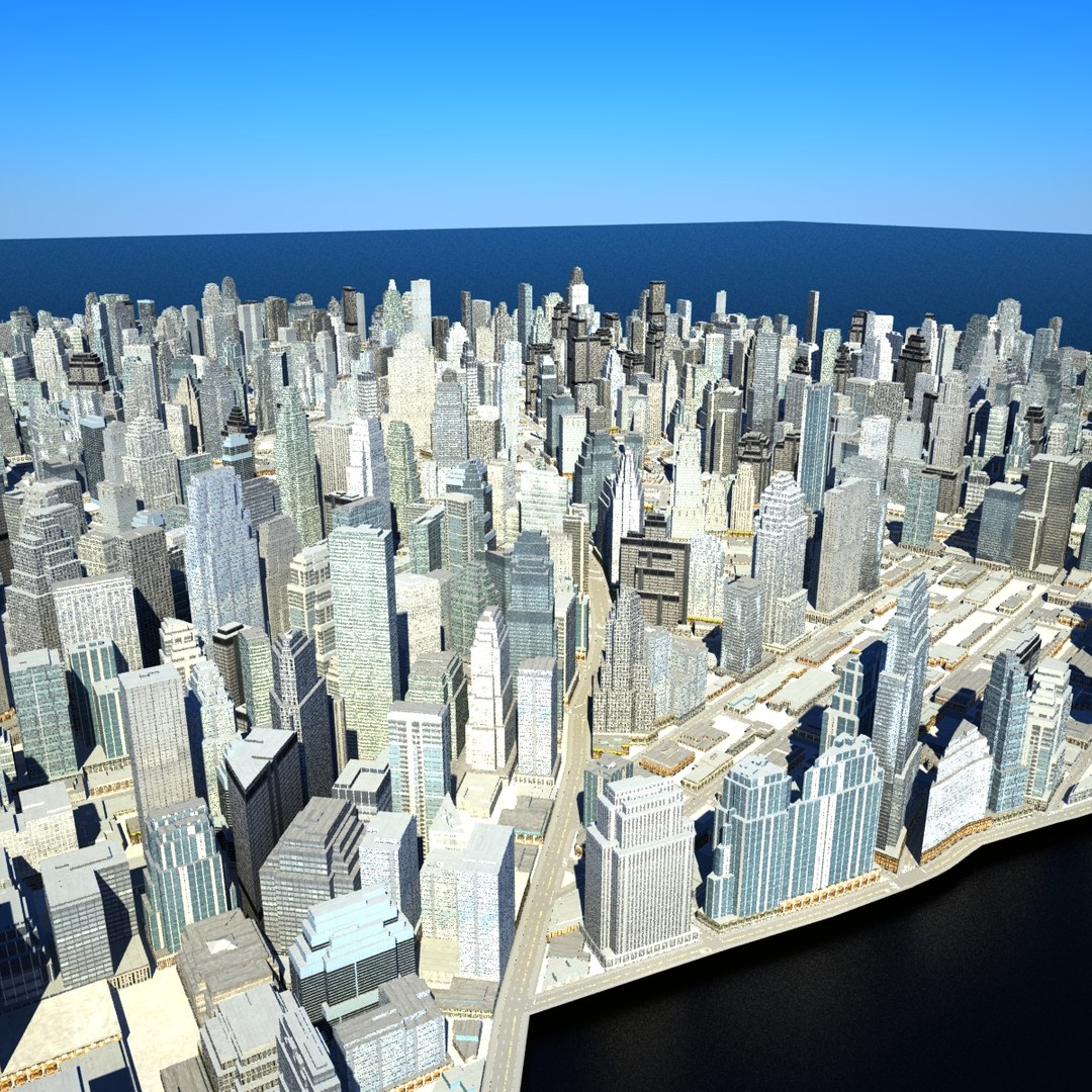 3d model cityscape scene highrise