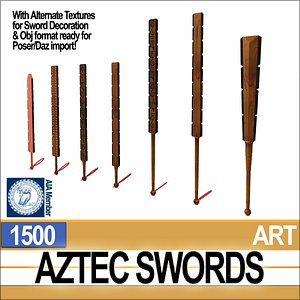 1500 aztec swords 3d 3ds