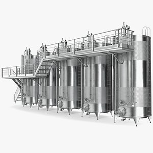 Stainless Steel Wine Tanks Set with Stairs