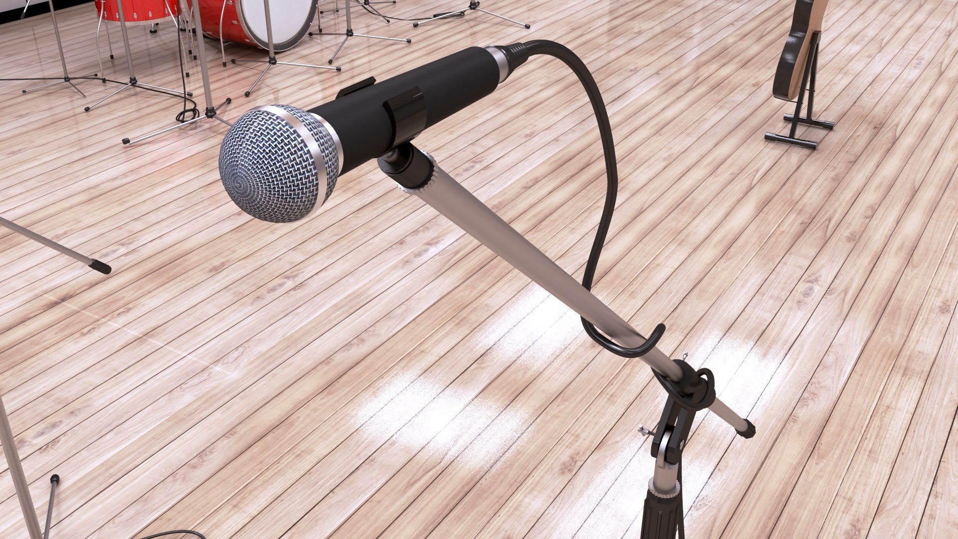 3D music practice room studio model - TurboSquid 1524664