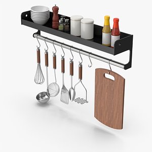 3D Kitchen Rack With Hooks