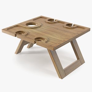 Folding Wine Picnic Table 3D model