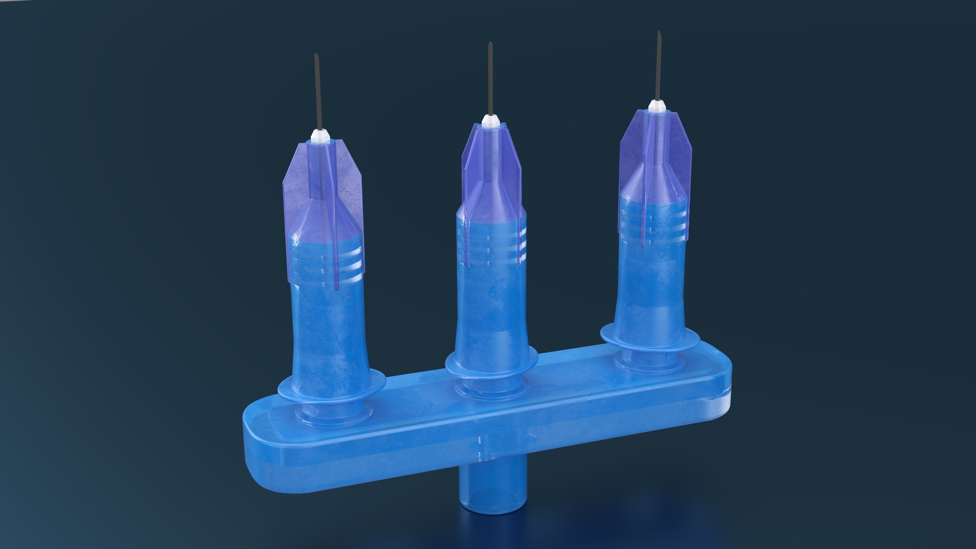 3D Multi Injector 3 Needles Straight Blue Model - TurboSquid 2247294