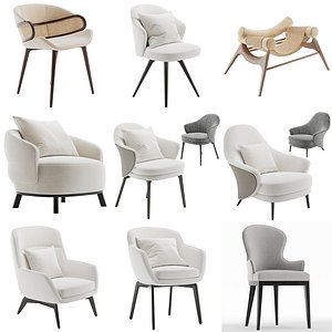 9 Chairs Collection 01 3D model