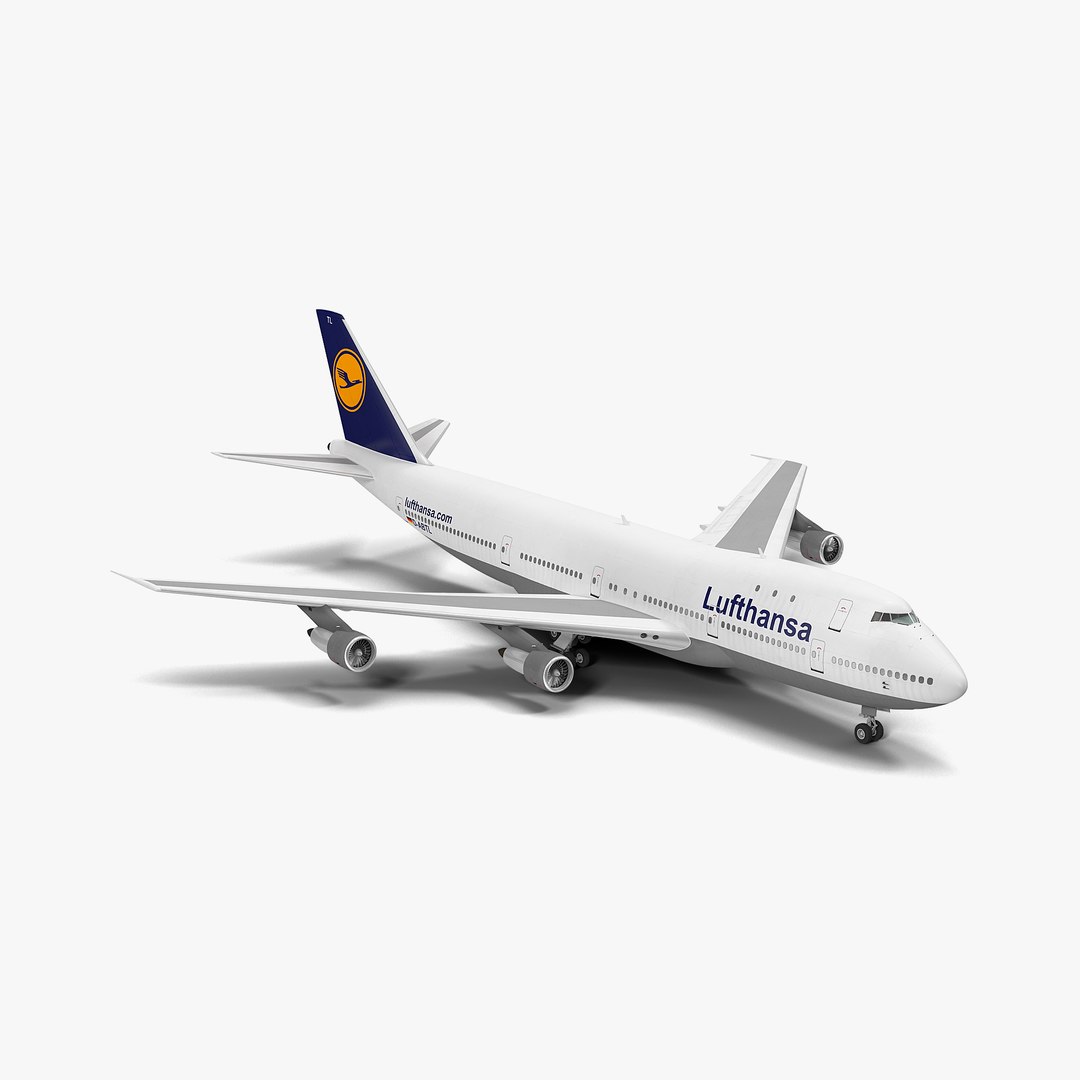 Boeing 747-100B Lufthansa 3D model preview