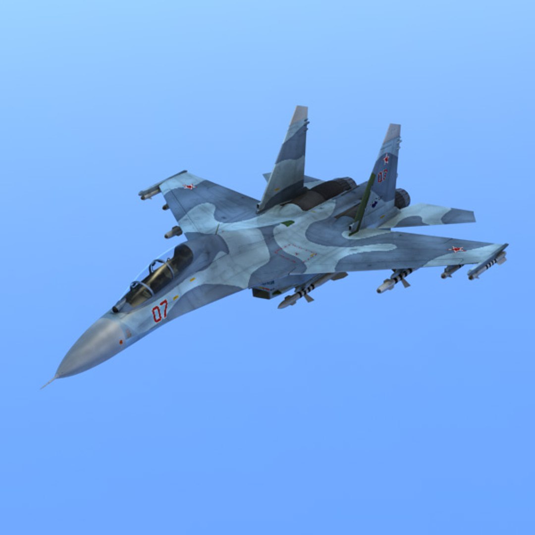3d Sukhoi Su-27 Ub Flanker Model