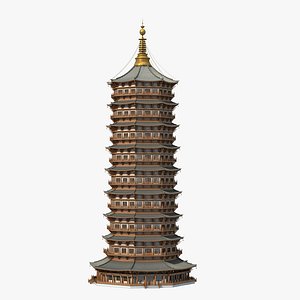 chinese pagodas 3D model