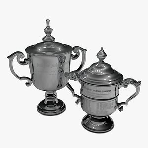 US Open Women and Men 2024 singles trophies L2215