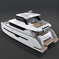 ILIAD 62 power Catamaran 3D Luxury Motor Yacht