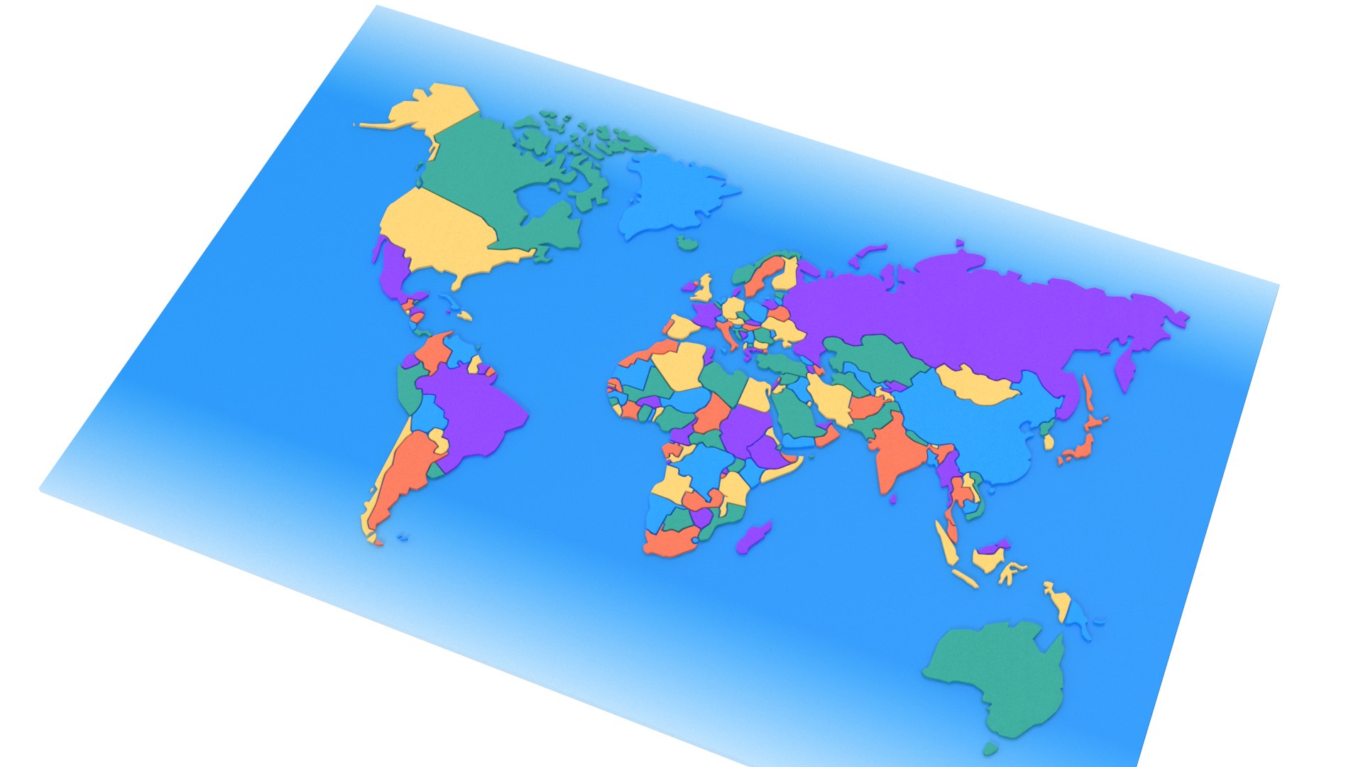 3D Stylized World Map Model - TurboSquid 2459516