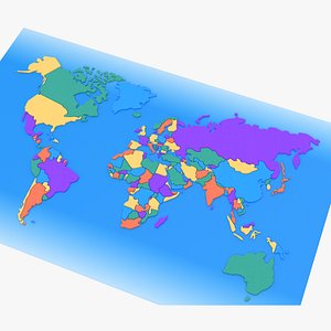 3D Stylized world map model