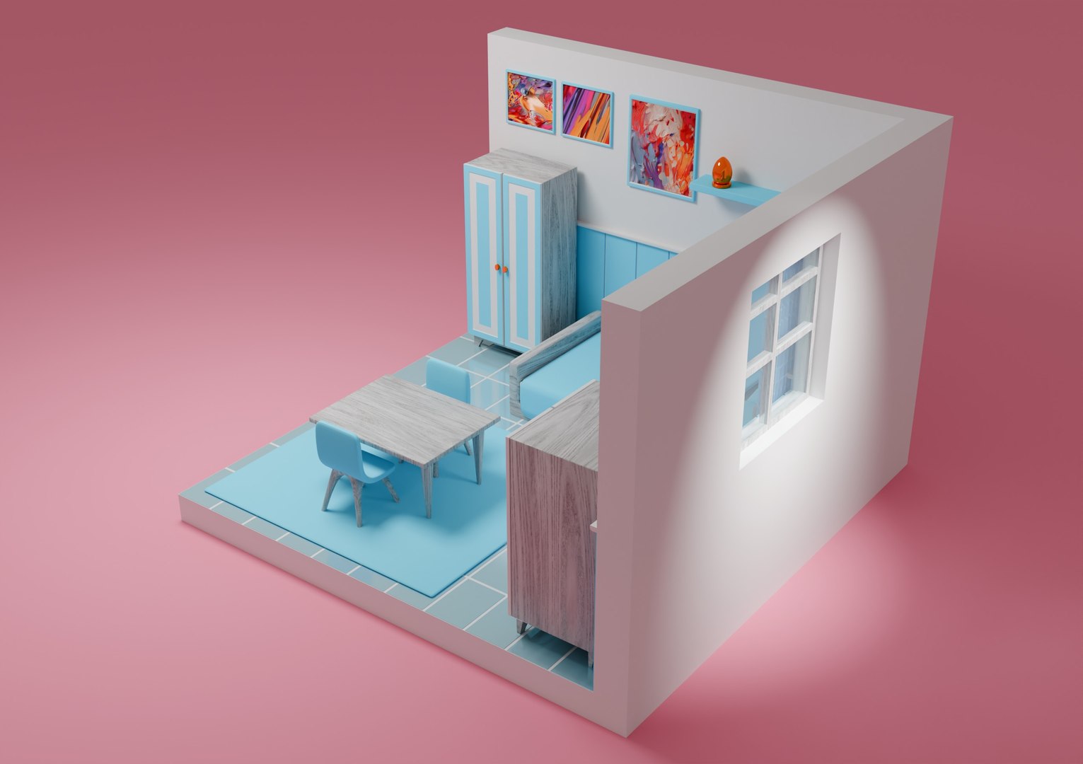 3D Isometric Room Design - TurboSquid 2364956