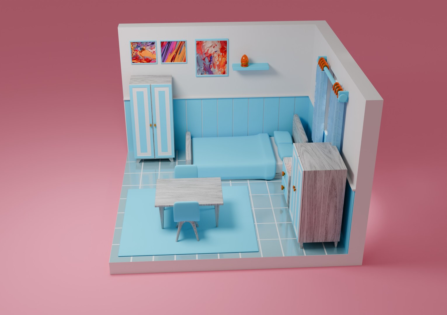 3D Isometric Room Design - TurboSquid 2364956